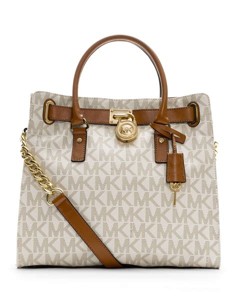 michael michael kors handbag large signature hamilton|michael kors large saffiano tote.